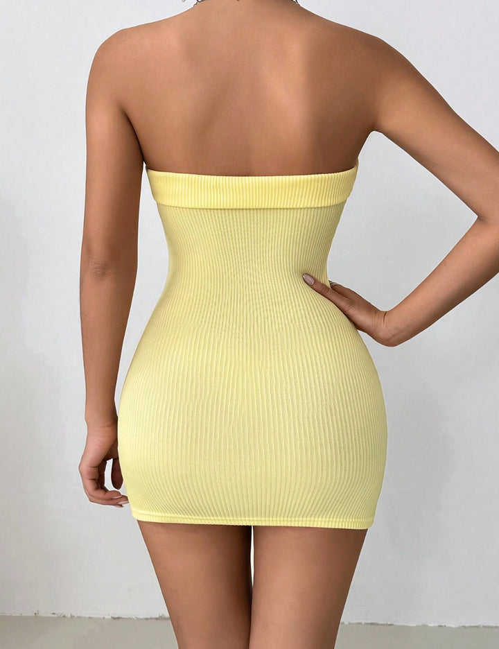 Shein mini ruha, sárga