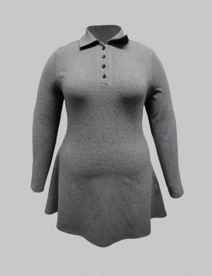 Shein Curve+, mini ruha, szürke