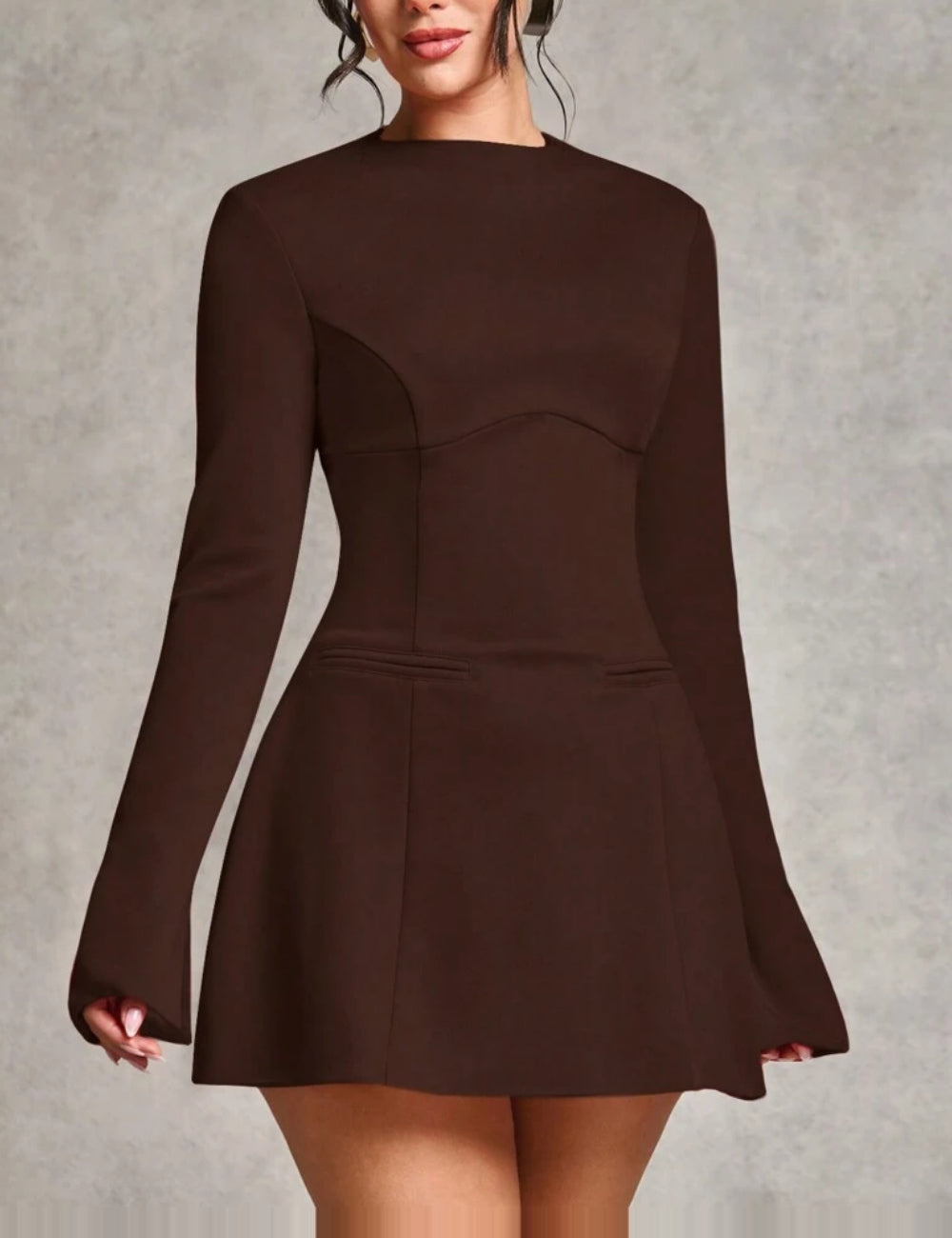 SHEIN mini ruha, barna