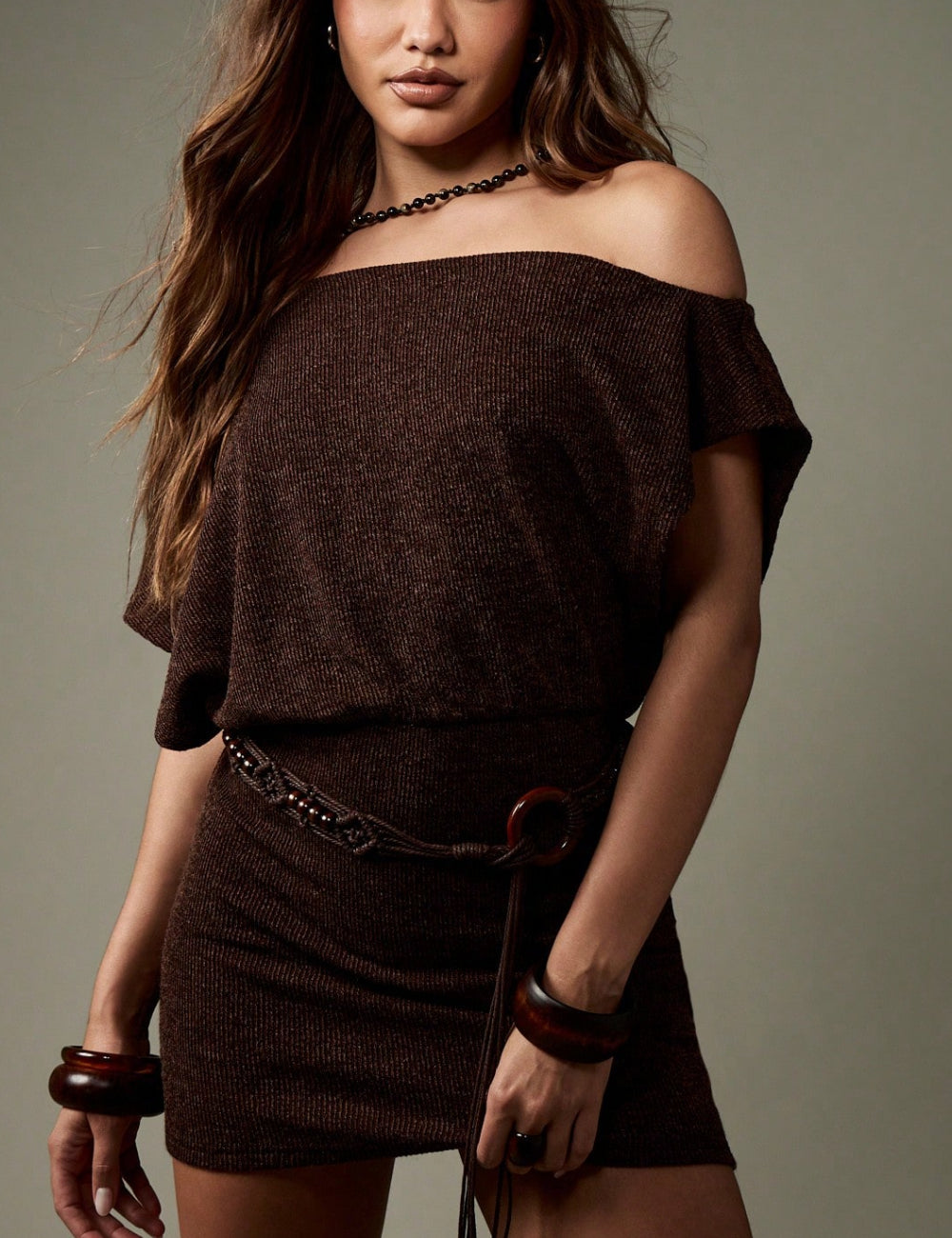 Shein Missguided miniruha, barna
