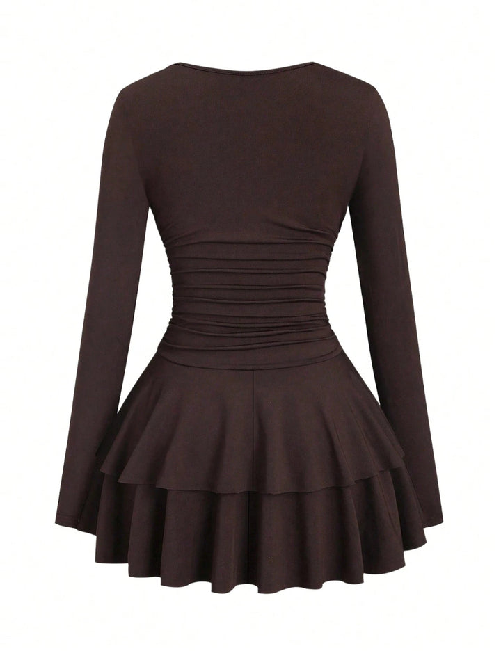 Shein Curve+ miniruha, barna
