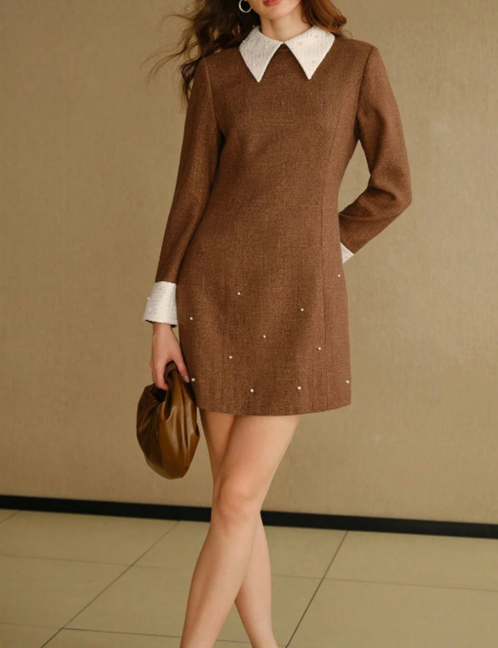 Shein mini ruha, barna