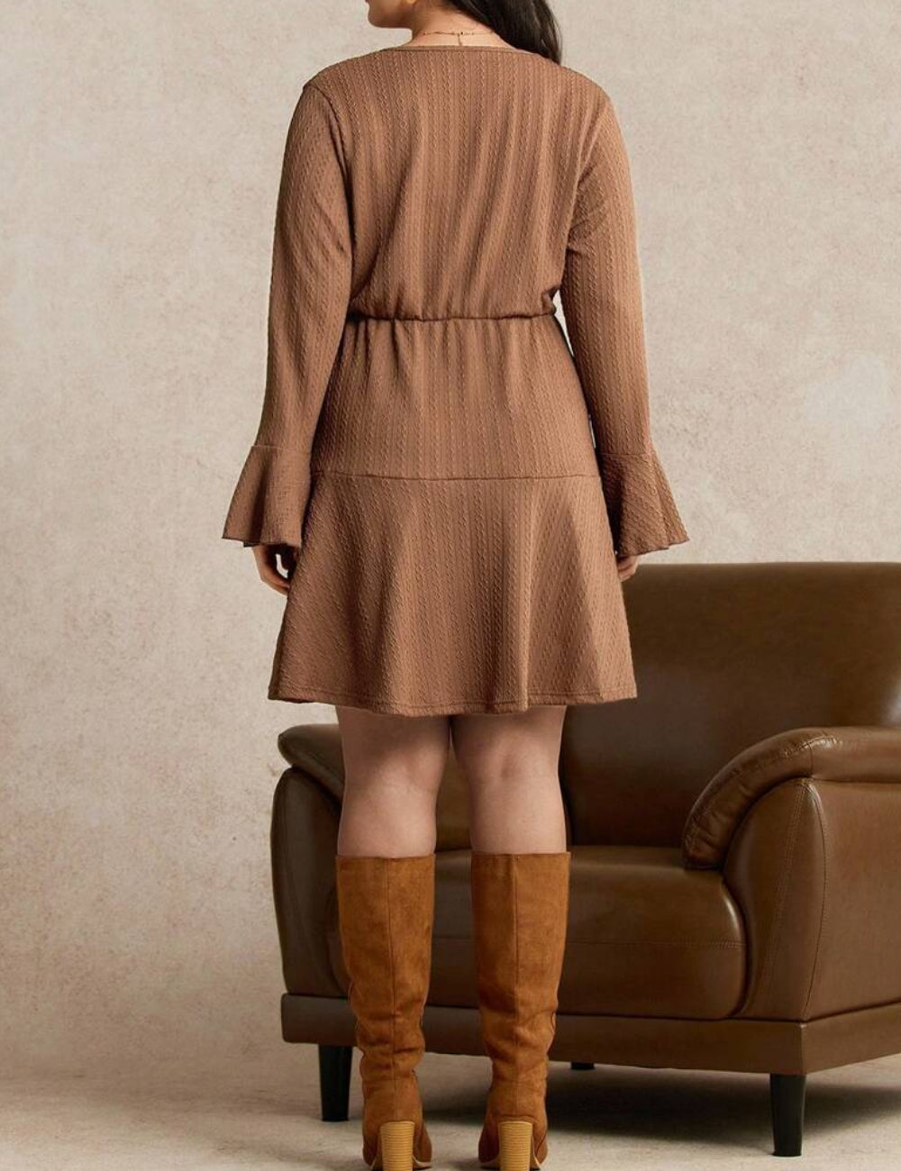 Shein Curve+ miniruha, barna