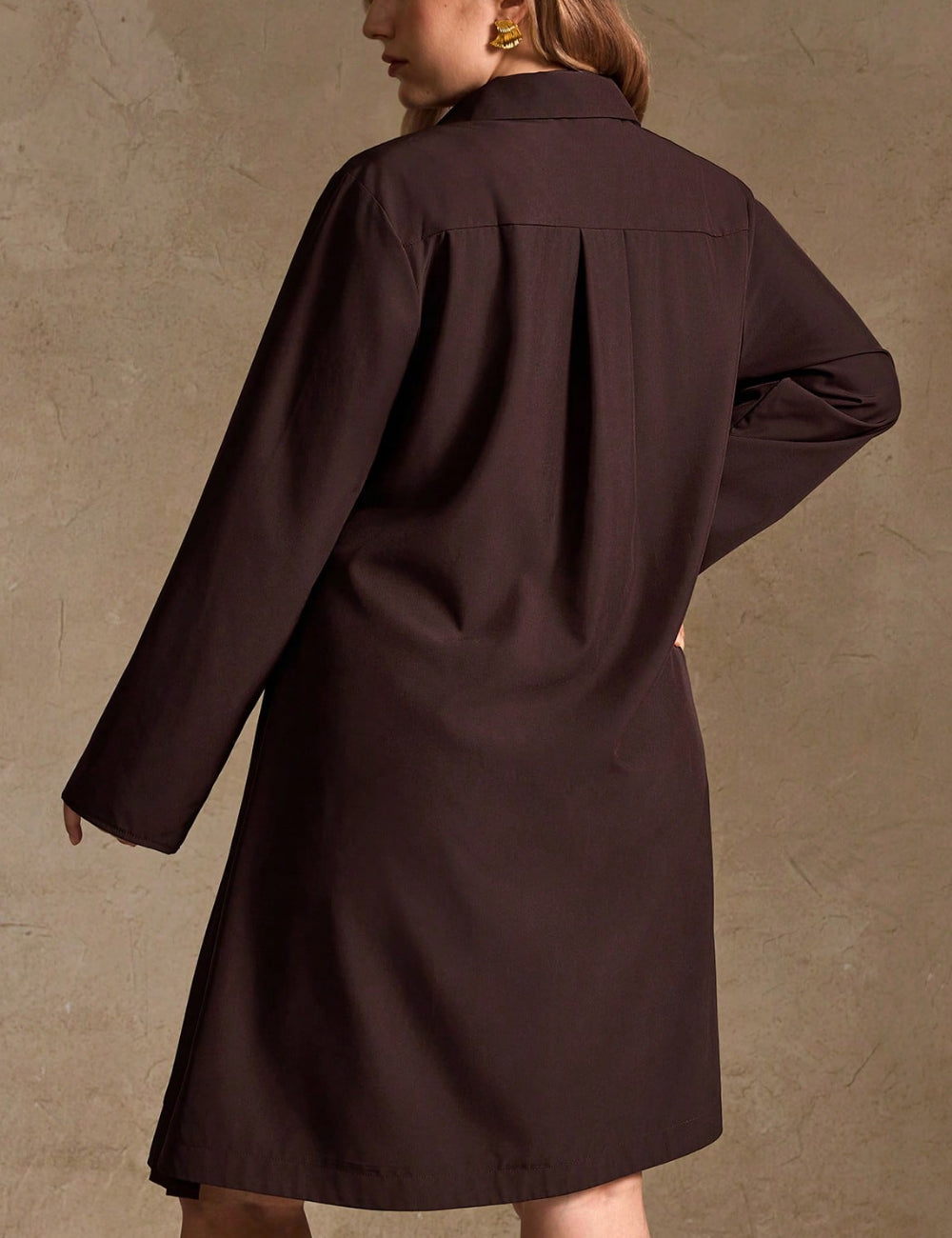 Shein Curve+ miniruha, barna