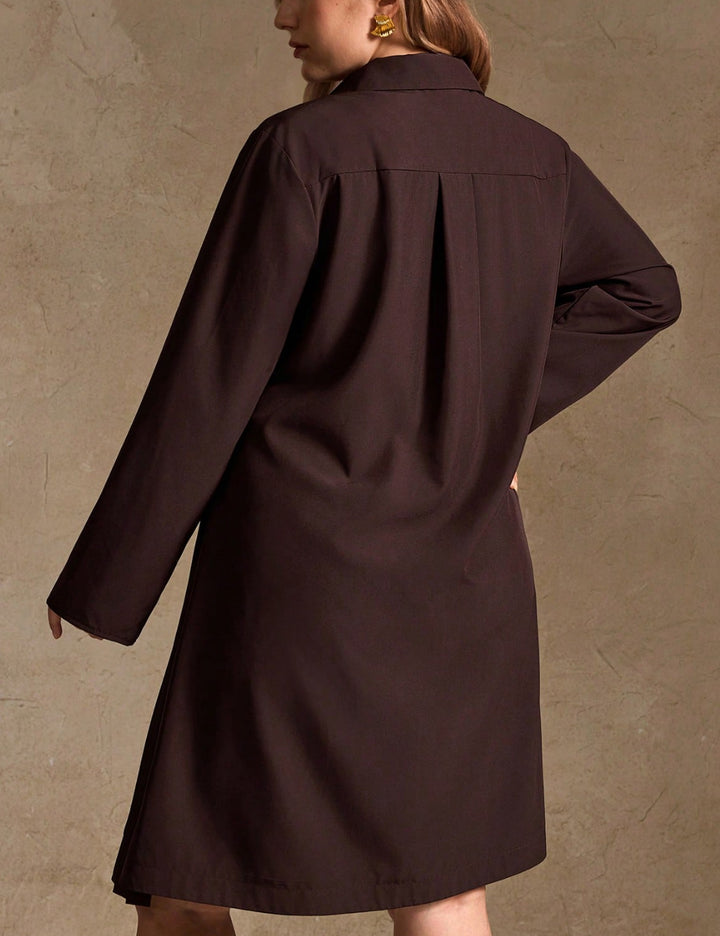 Shein Curve+ miniruha, barna
