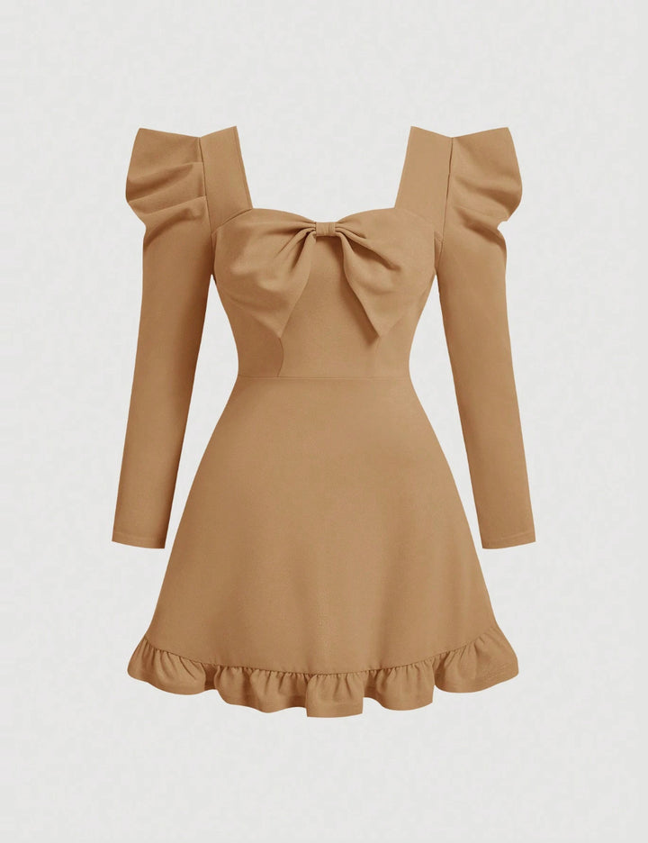 Shein Curve+ miniruha, barna