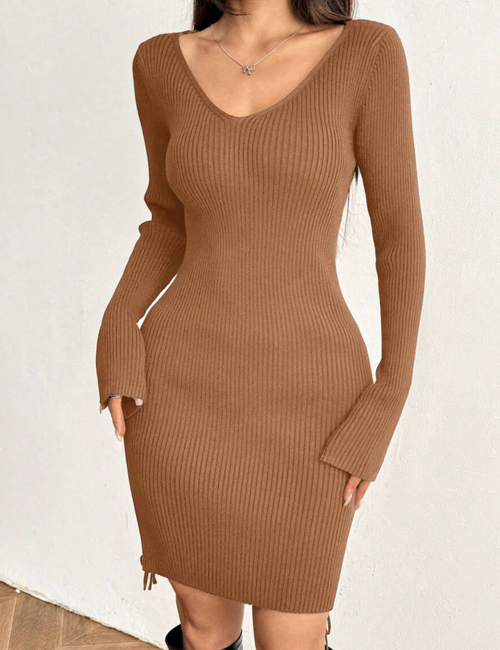 Shein mini ruha, barna