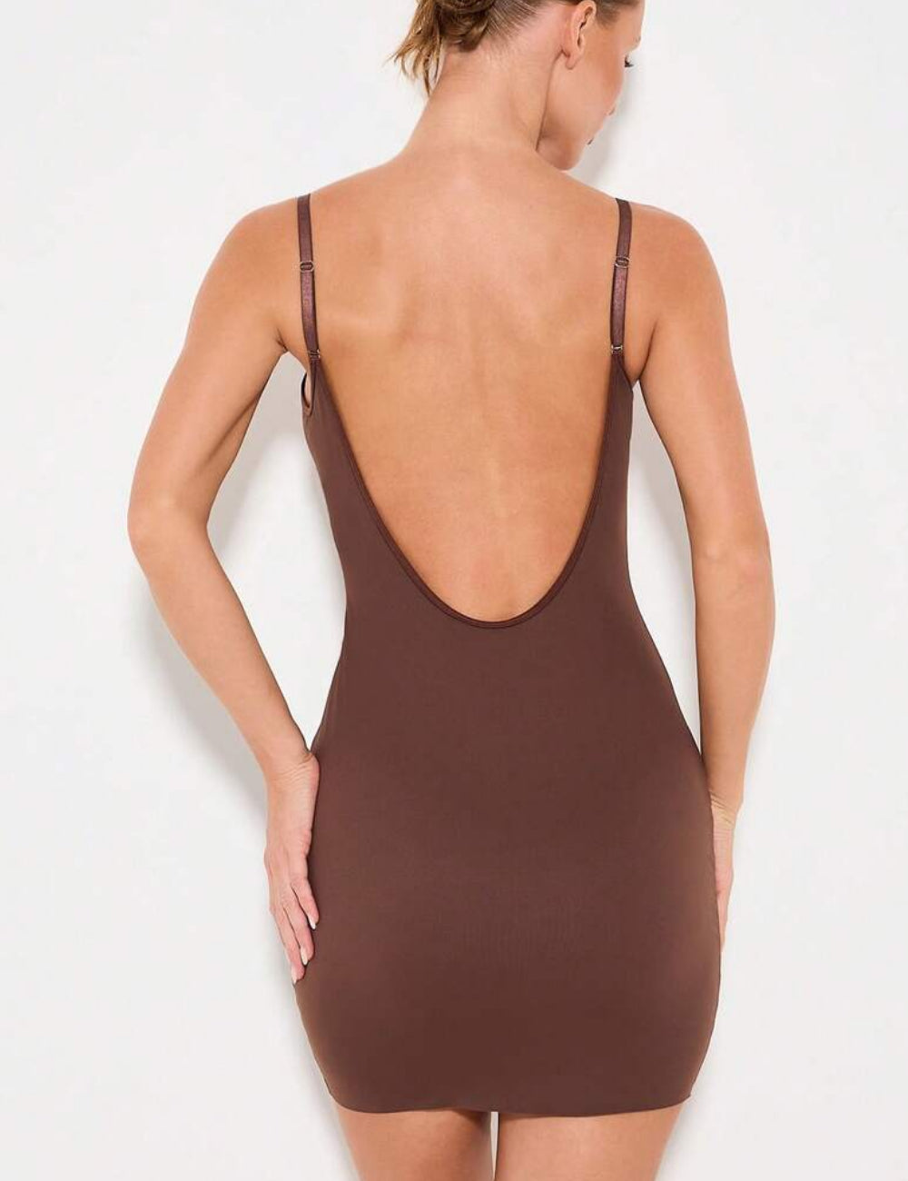Shein mini ruha, barna
