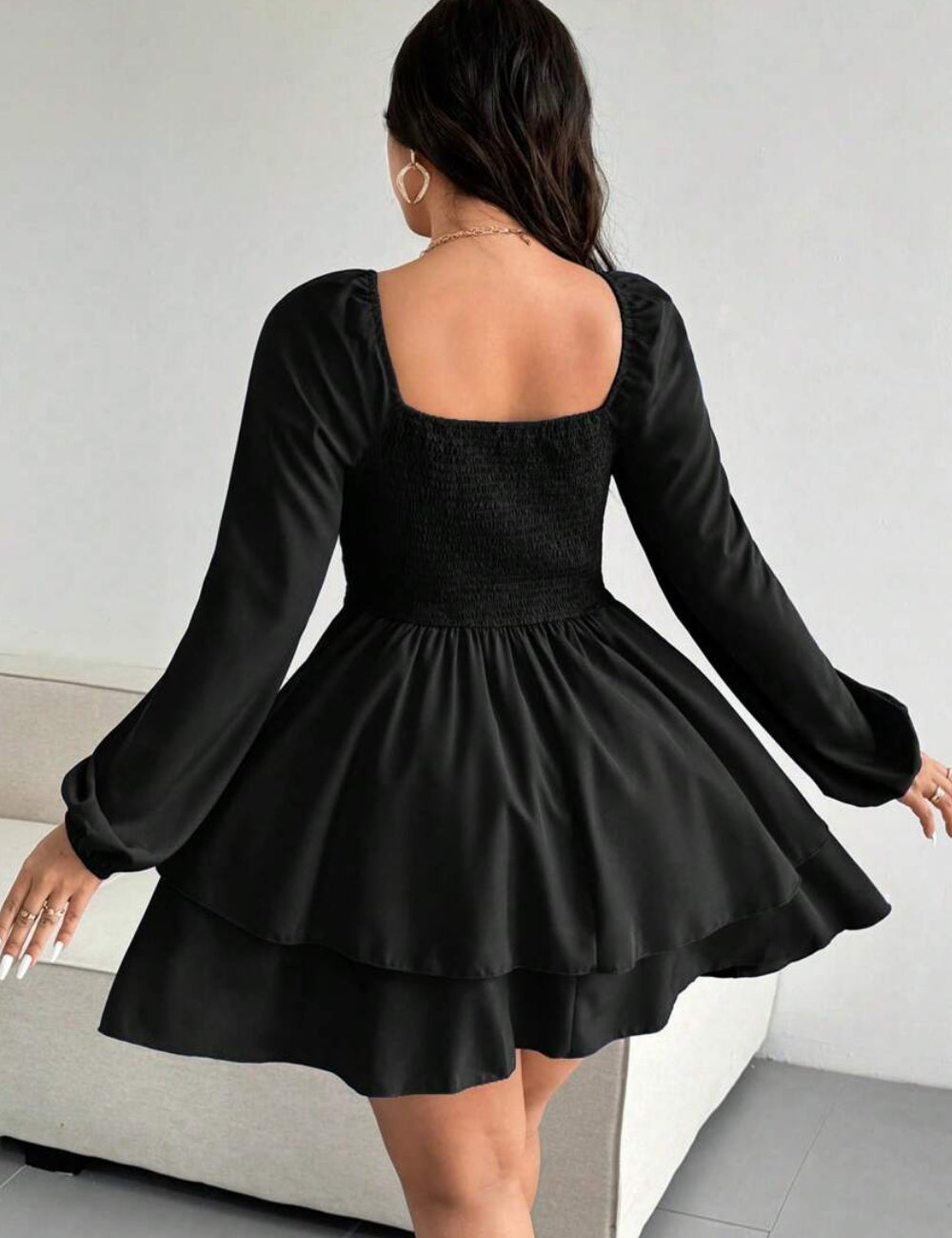 Rochie mini Shein Curve+, negru