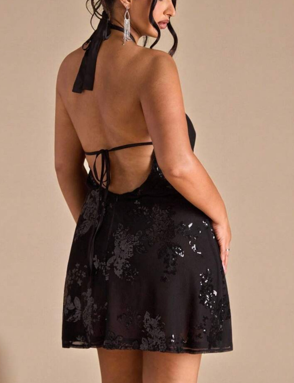 Shein Curve+ miniruha, fekete