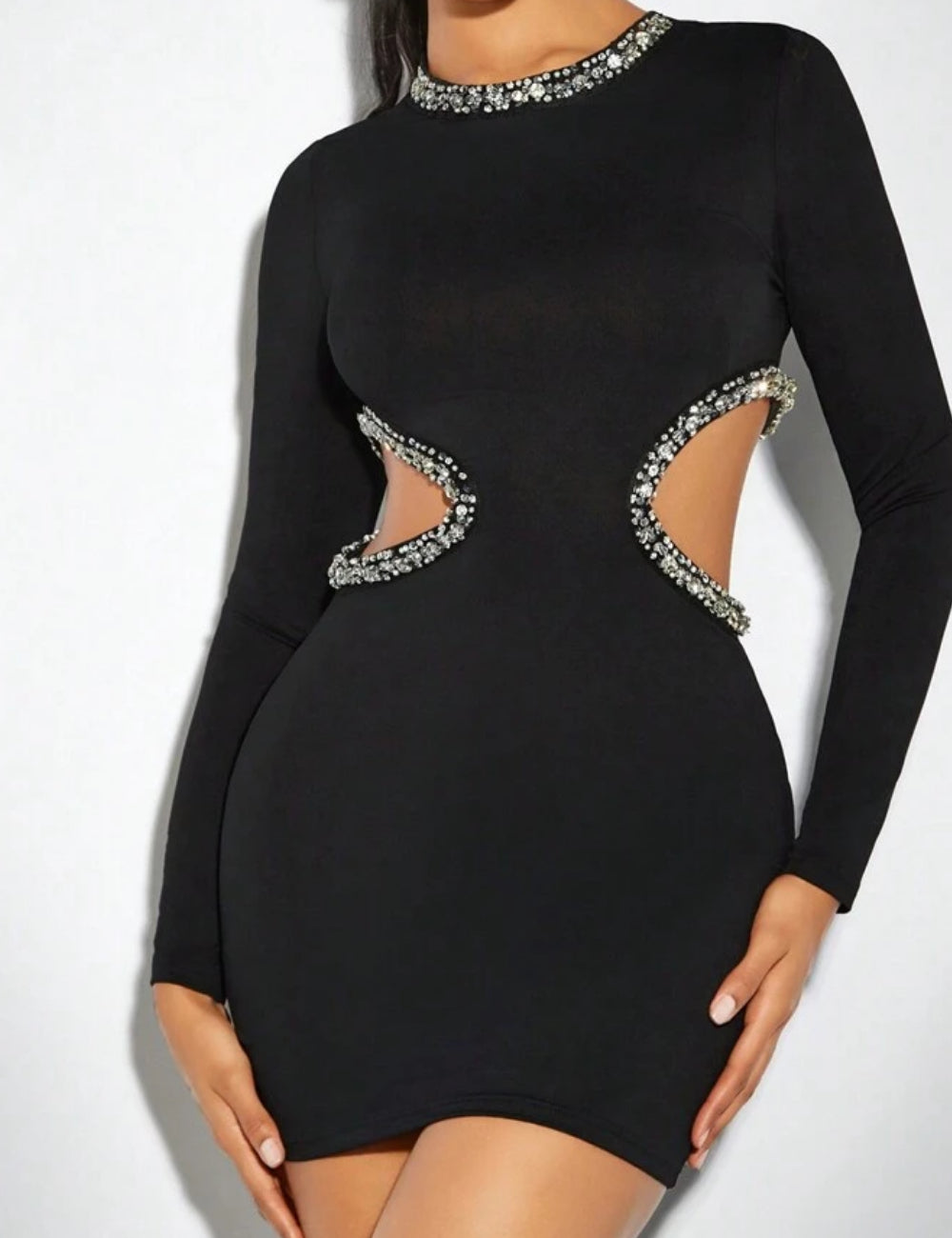 Shein mini ruha, fekete