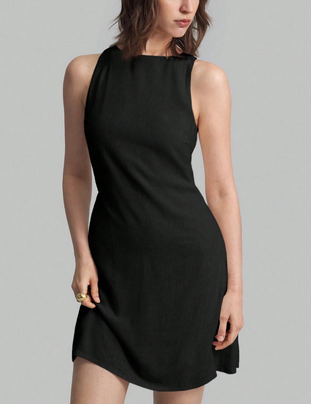 Shein mini ruha, fekete