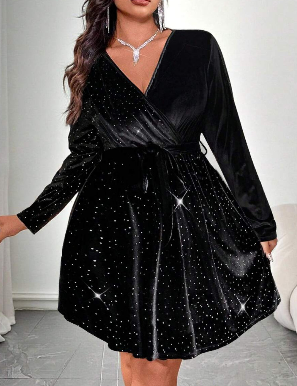 Rochie mini Shein Curve+, negru