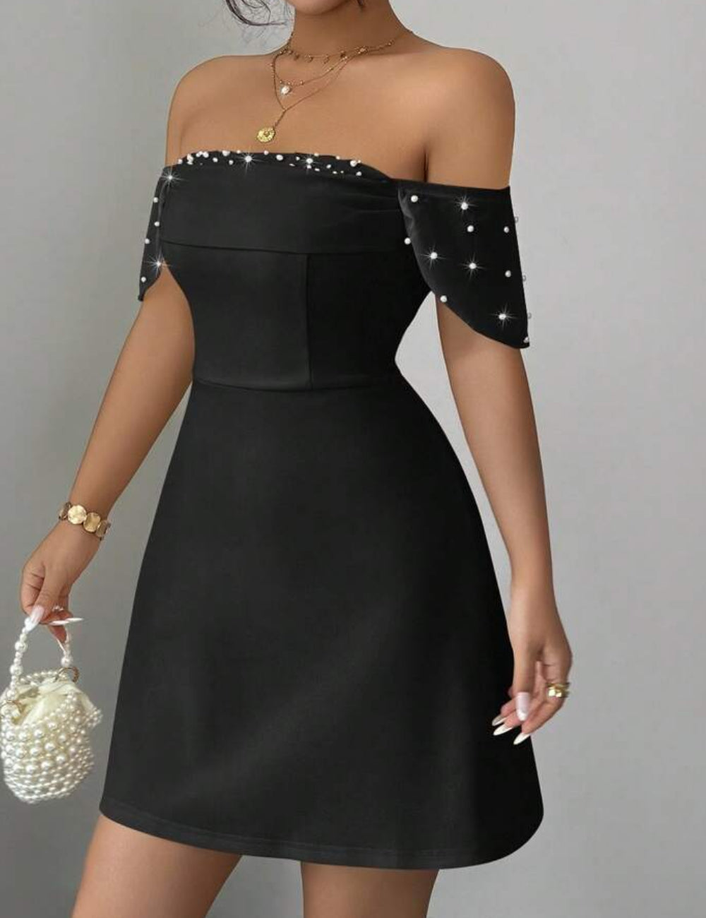 Shein mini ruha, fekete