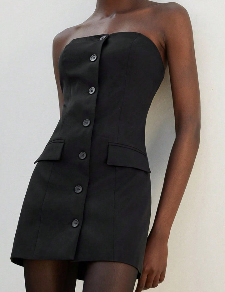 Shein mini ruha, fekete