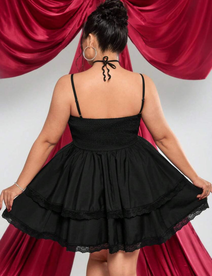 Shein Curve+ miniruha, fekete