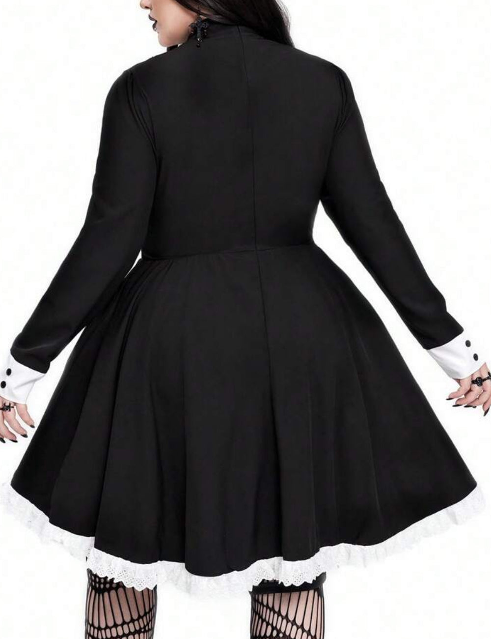 Shein Curve+ mini ruha, fekete