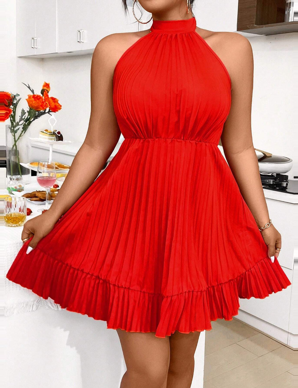 Shein Curve+ miniruha, narancssárga