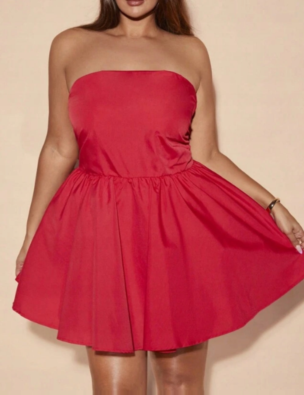 Shein Curve+ miniruha, piros