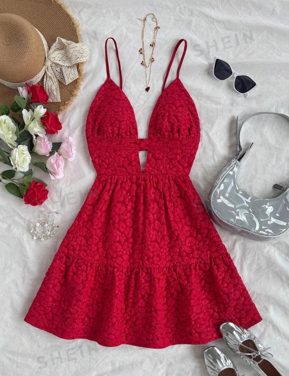 Shein miniruha, piros