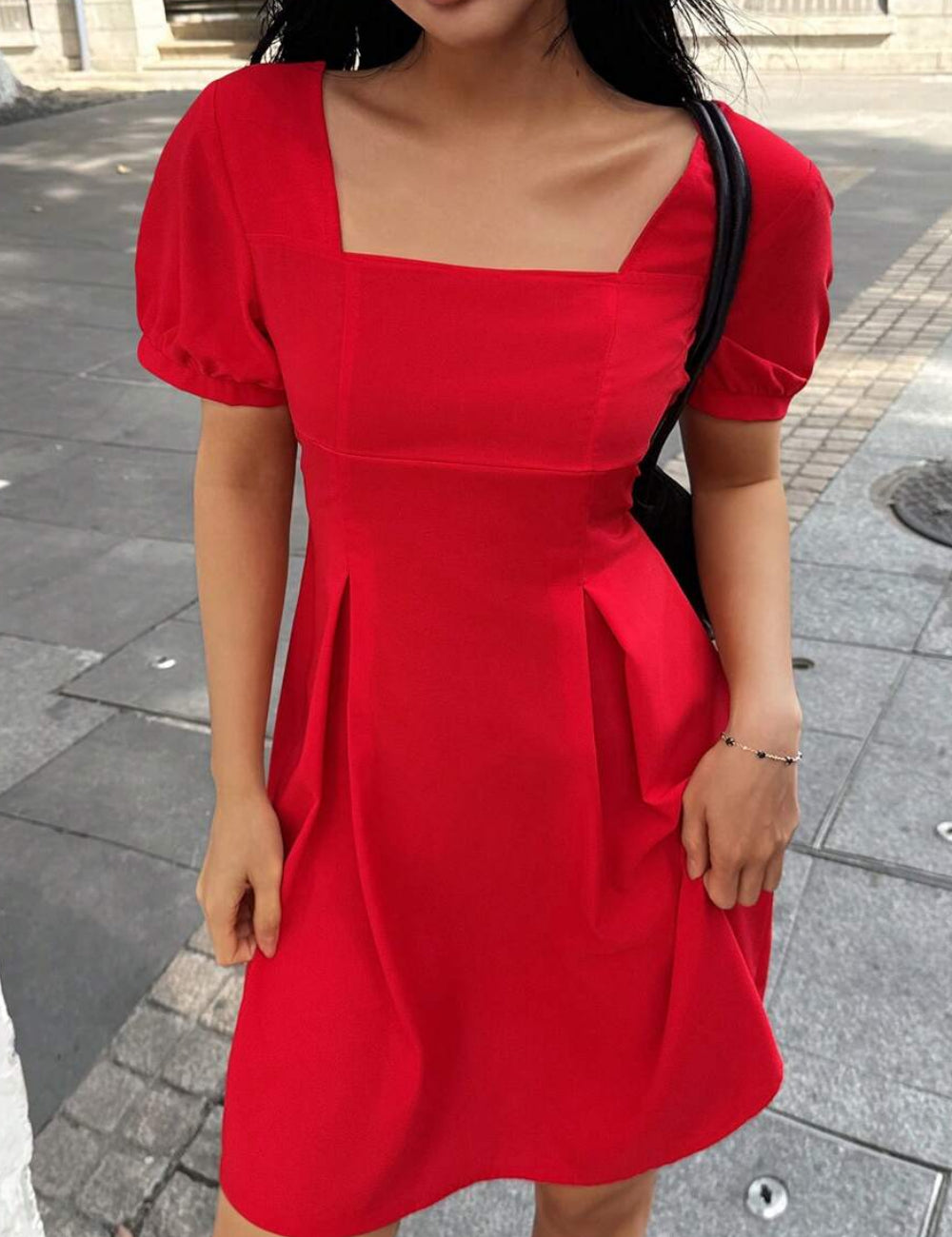 Shein mini ruha, piros