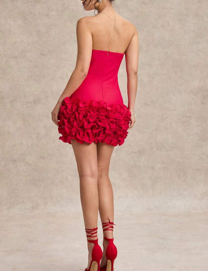 Shein mini ruha, piros