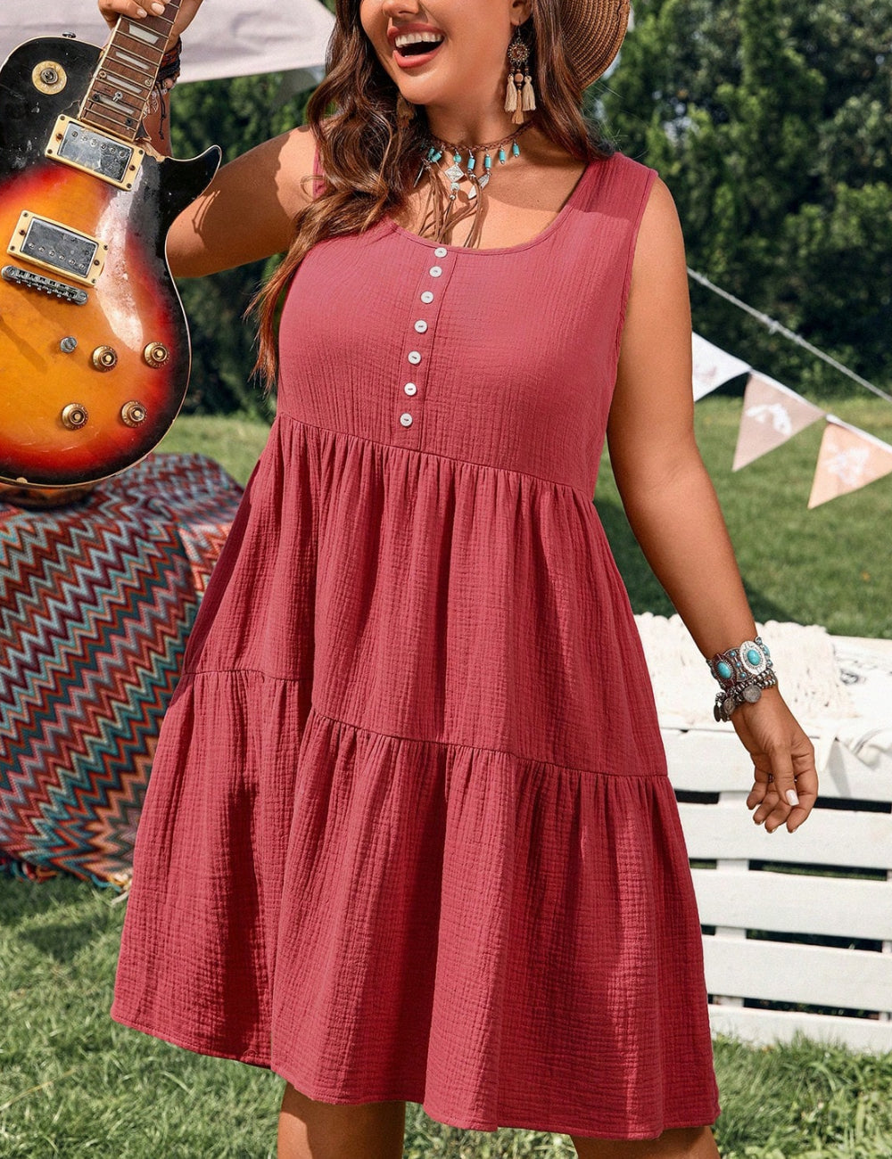 Shein Curve+ miniruha, piros