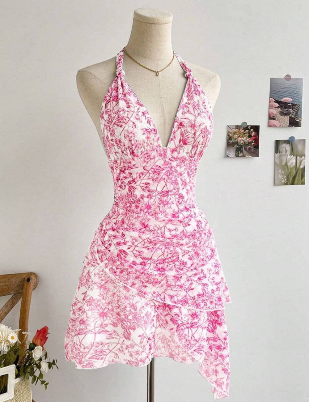 Shein mini ruha, rózsaszín