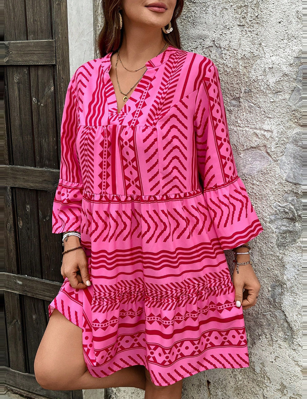 Rochie mini Shein Curve+, roz