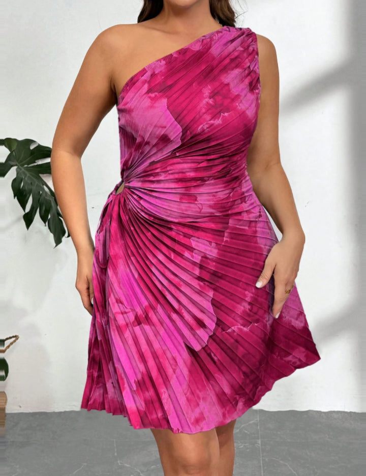 Shein Curve+ mini ruha, rózsaszín
