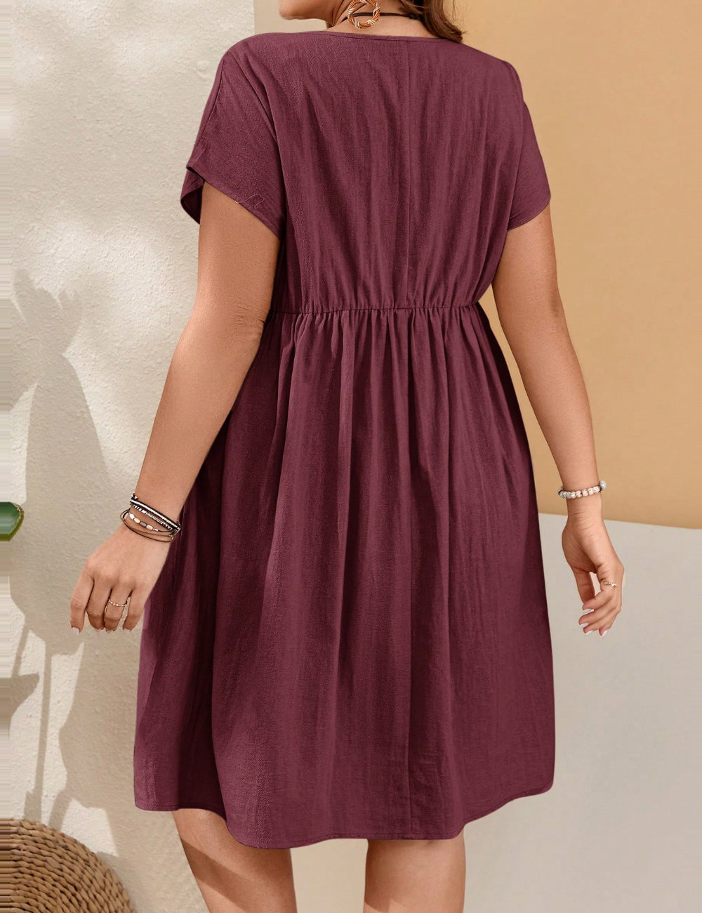 Shein Curve+ miniruha, rózsaszín