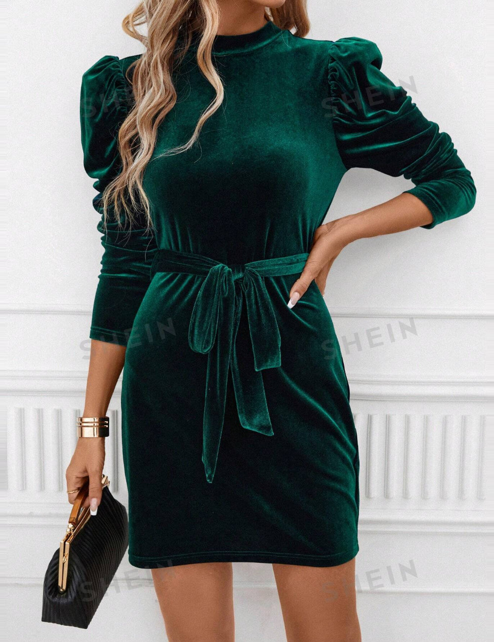 Shein mini ruha, zöld