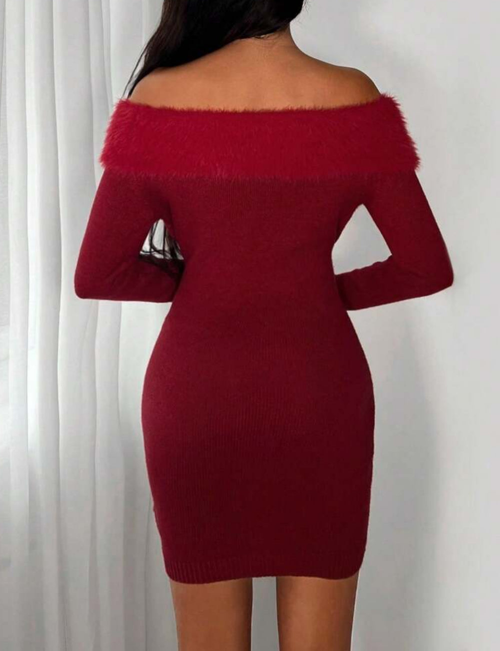 Shein miniruha, bordó
