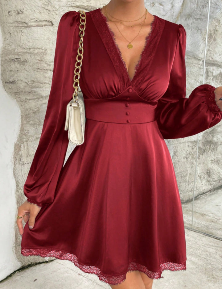 SHEIN mini ruha, bordó