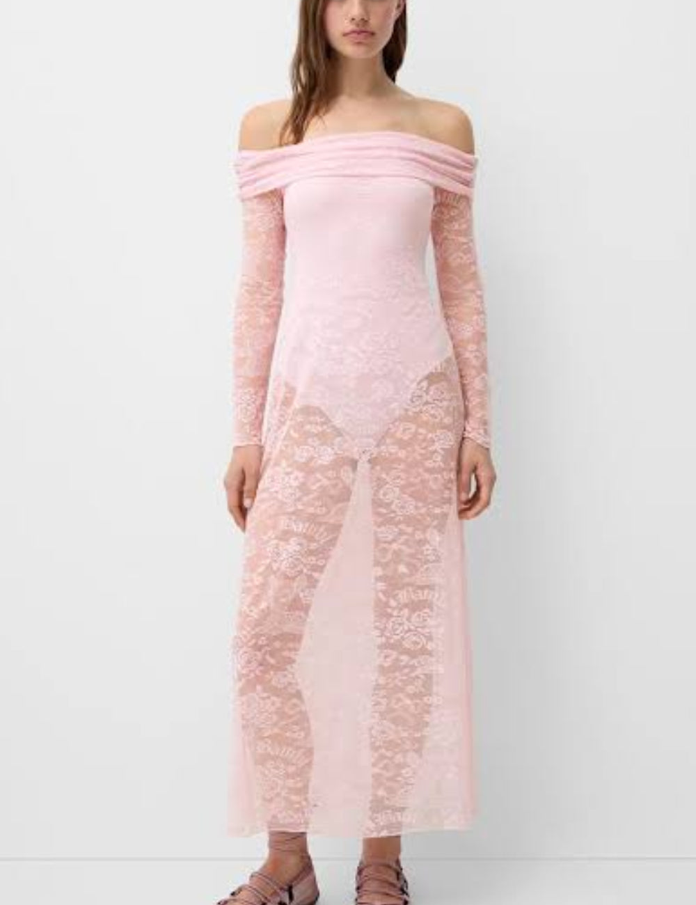 Bershka body ruha, rózsaszín