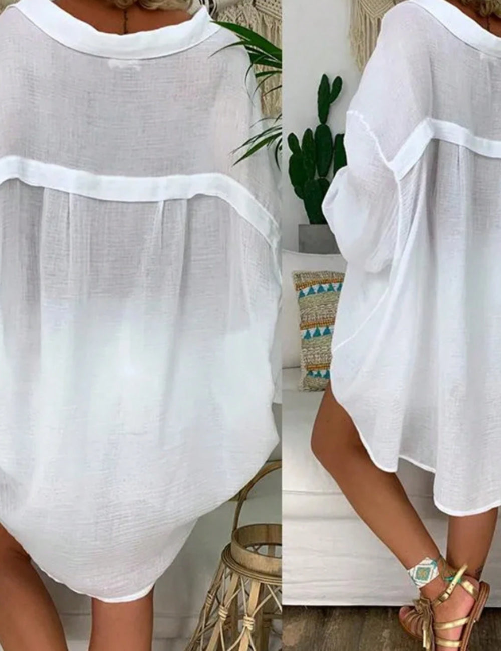 Rochie tip cămașă Shein, alb