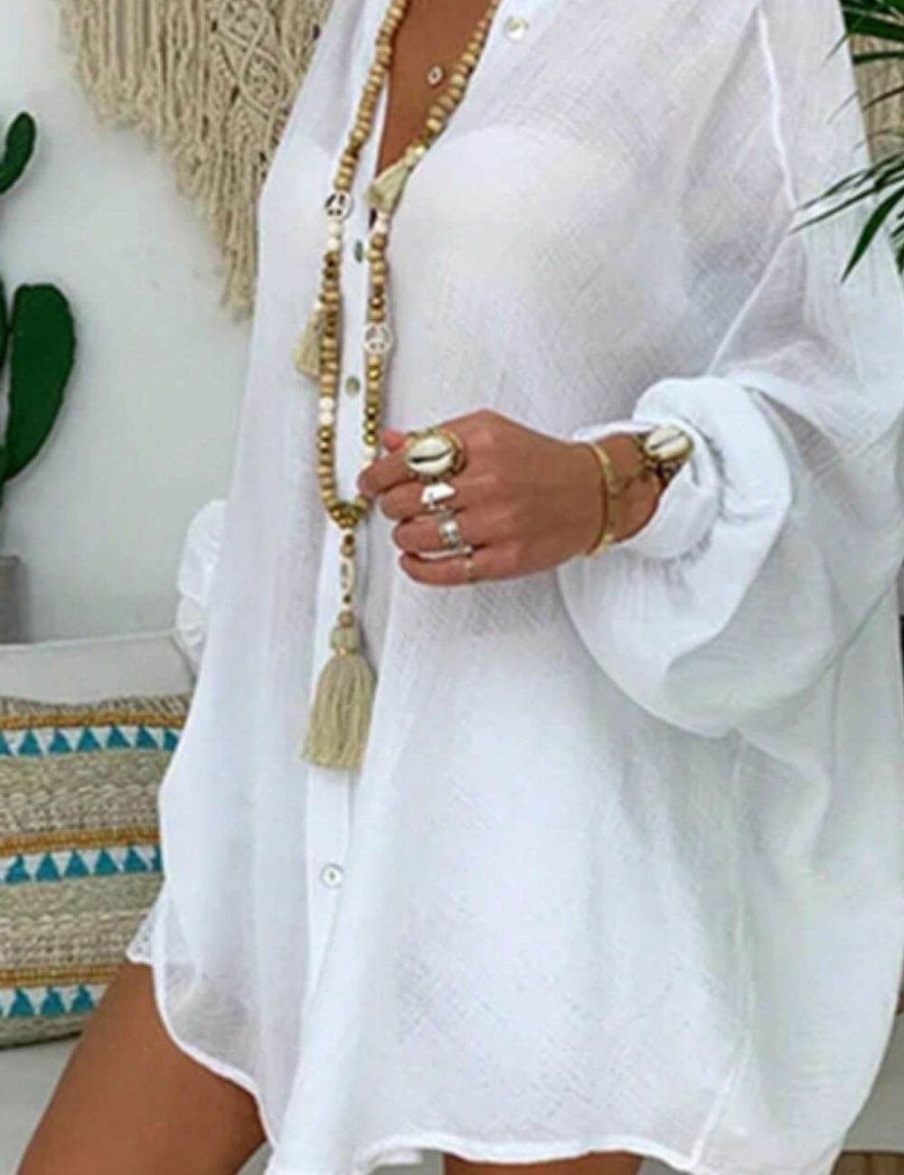 Rochie tip cămașă Shein, alb