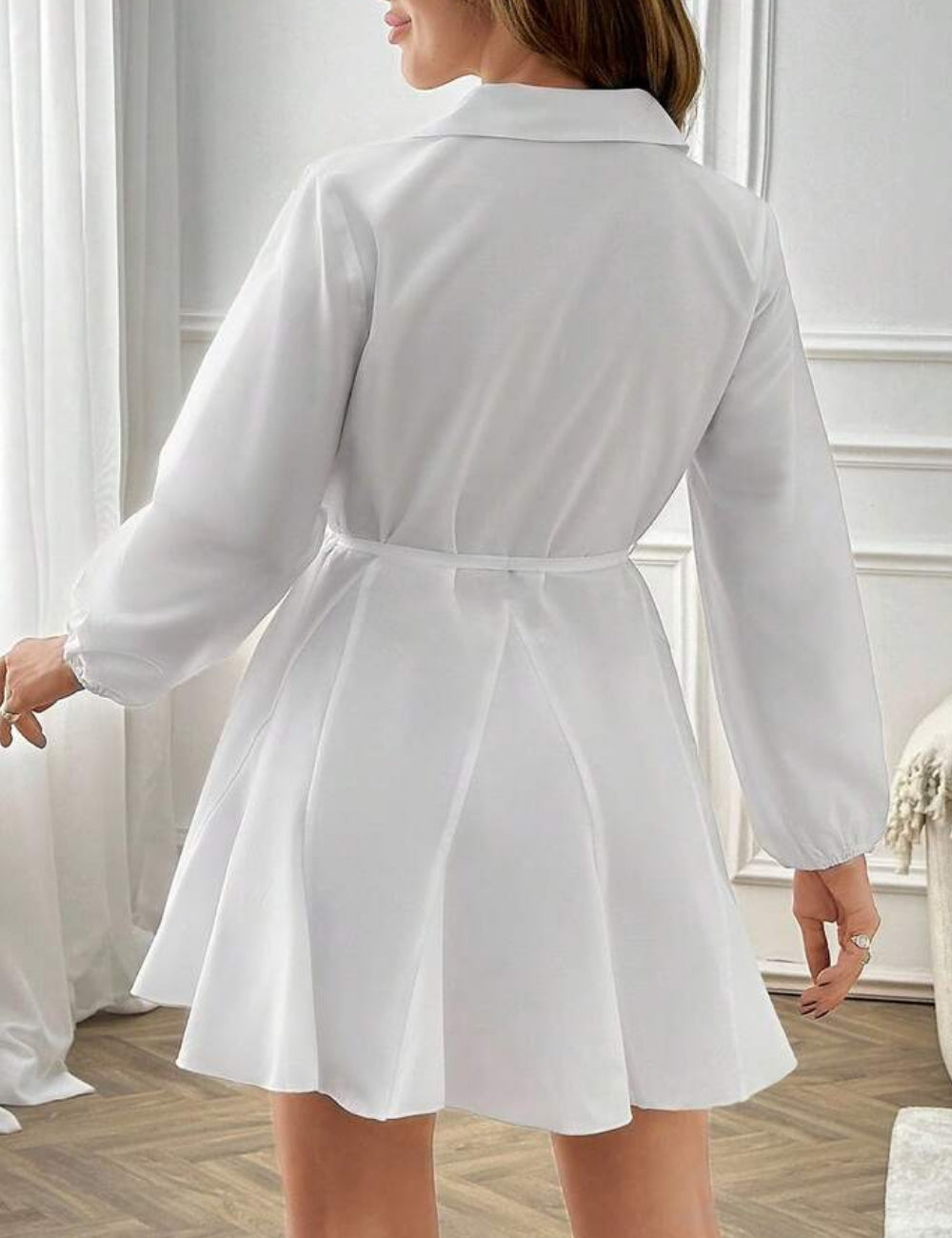 Shein Curve+ miniruha, fehér