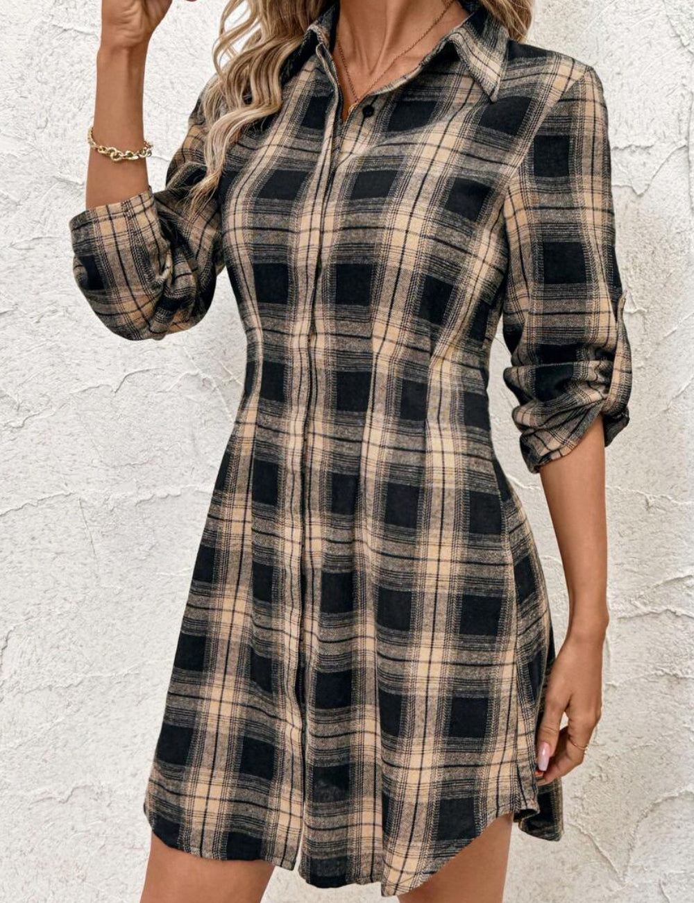 Rochie tip cămașă Shein, mix culori