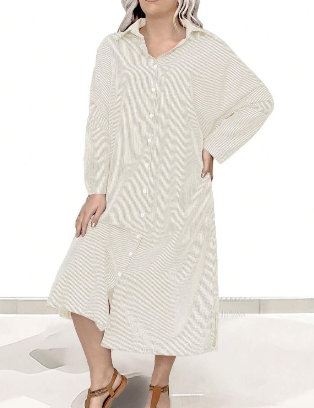 Rochie tip cămașă Shein Curve+, mix culori