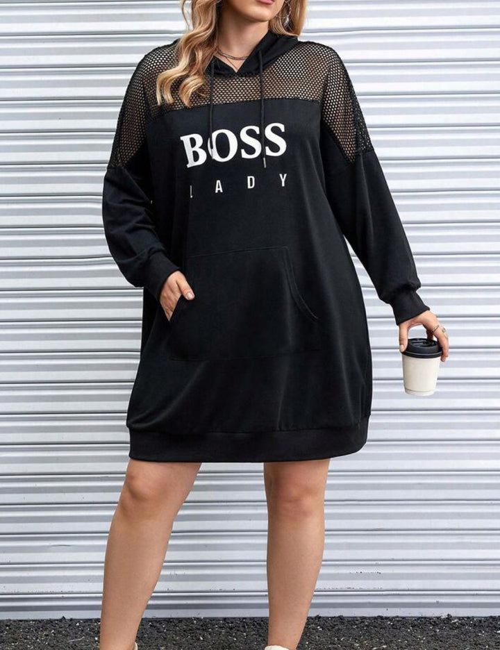 Rochie tip hanorac Shein Curve+, negru