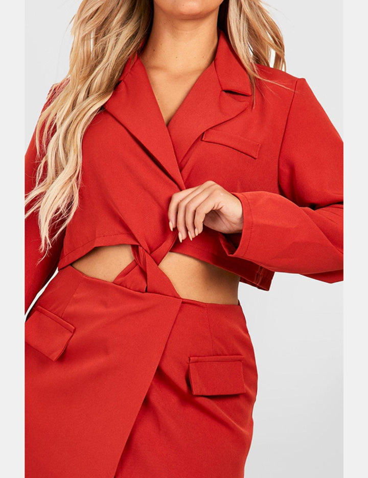 Boohoo blézerruha, téglavörös