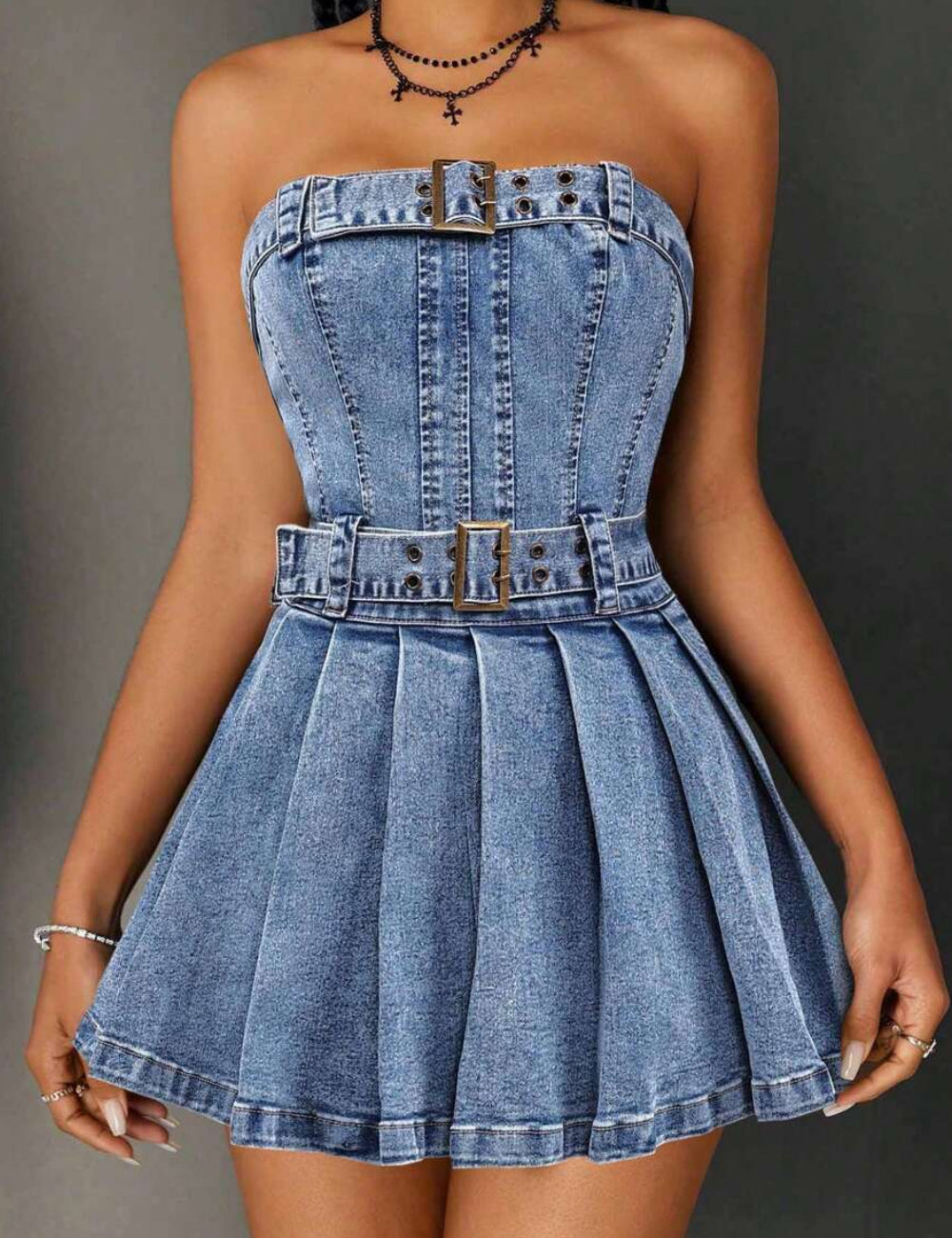 Rochie tip salopetă Shein, albastru