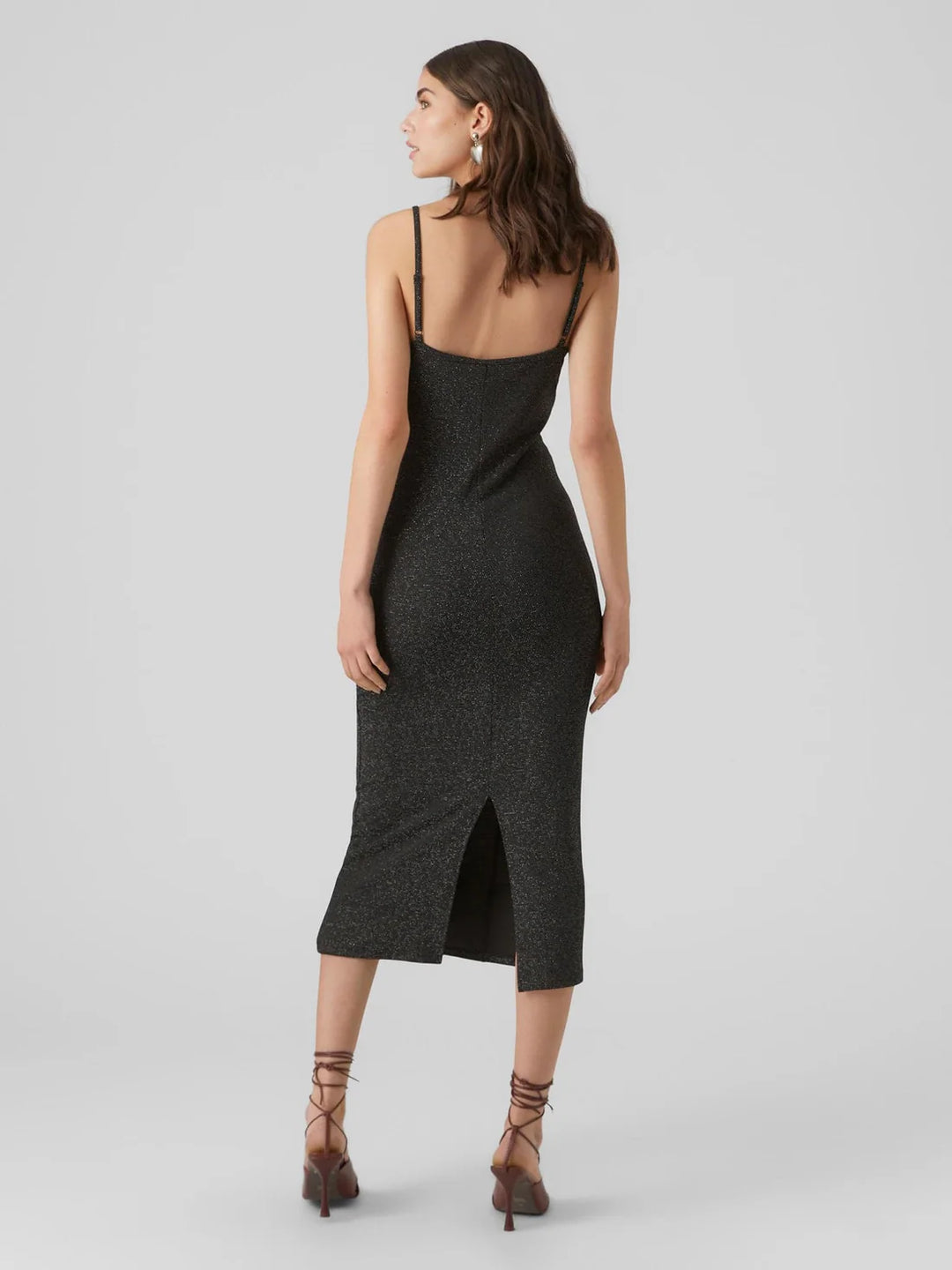 VERO MODA midi ruha, fekete