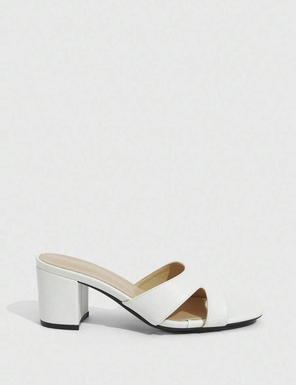 Shein heeled mules, white