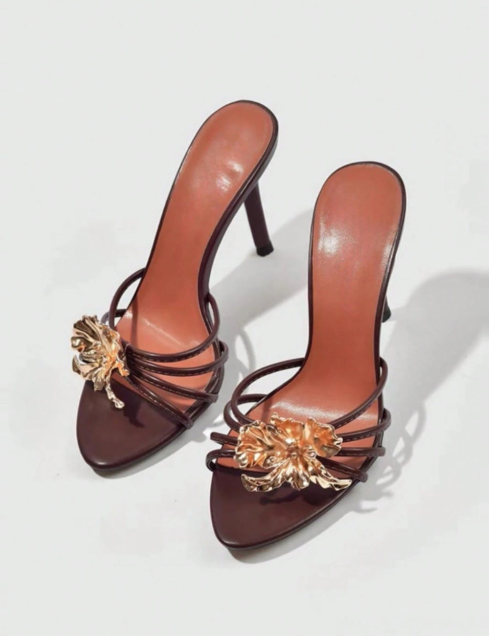 Saboți cu toc Shein, maro