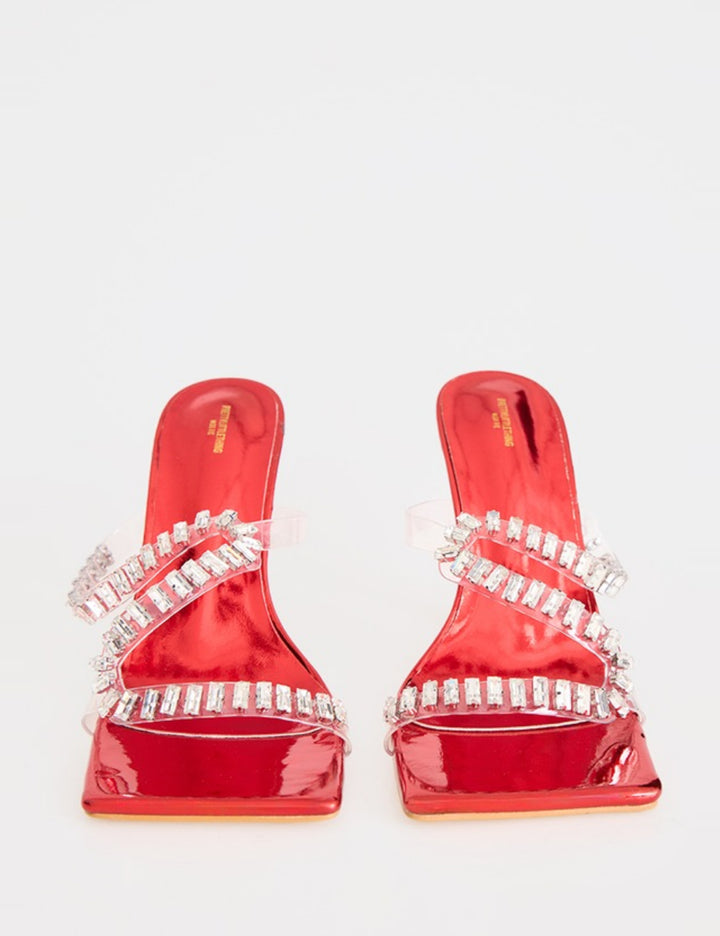 PRETTYLITTLETHING Mules, Red