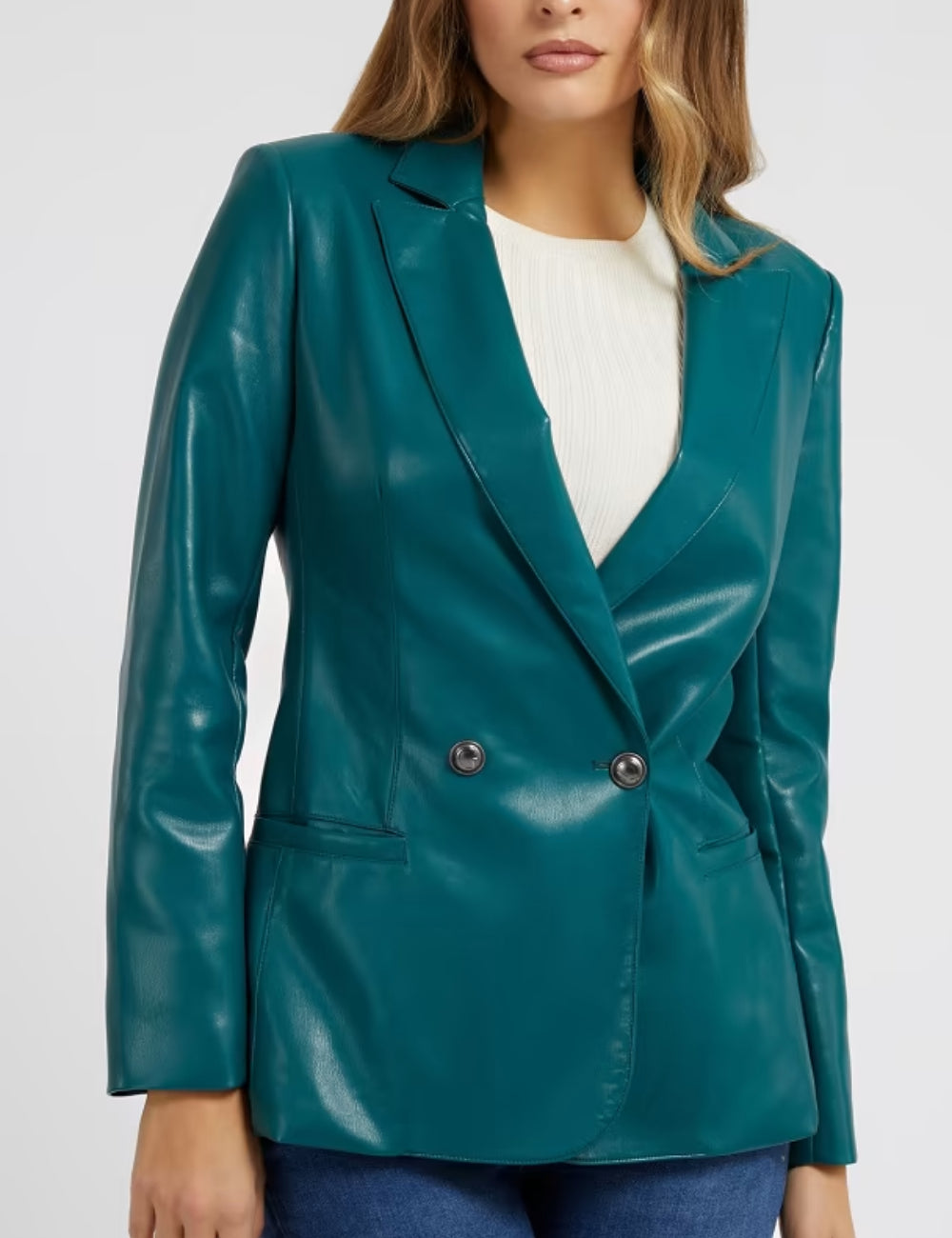 Sacou imitație de piele Guess, verde