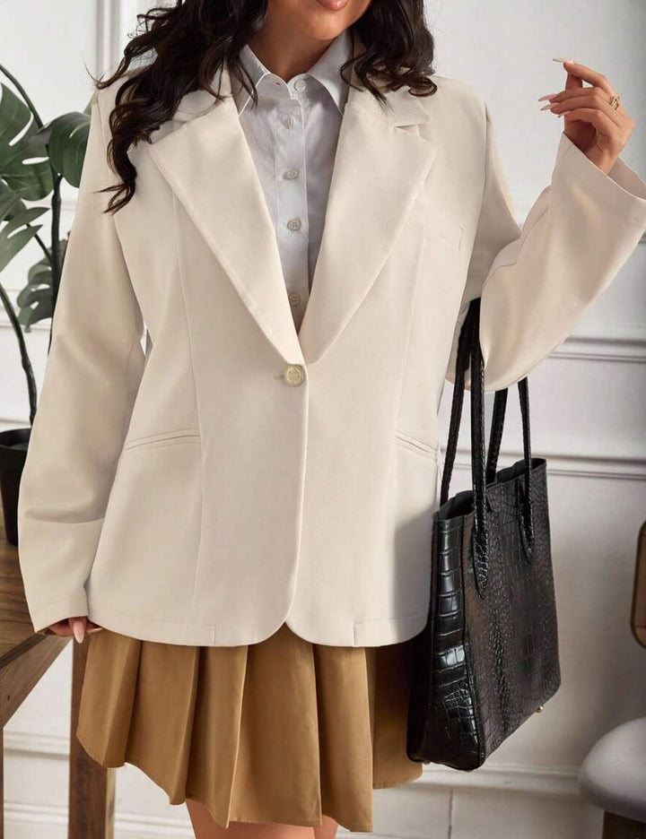 Shein Curve+ blézer, krém