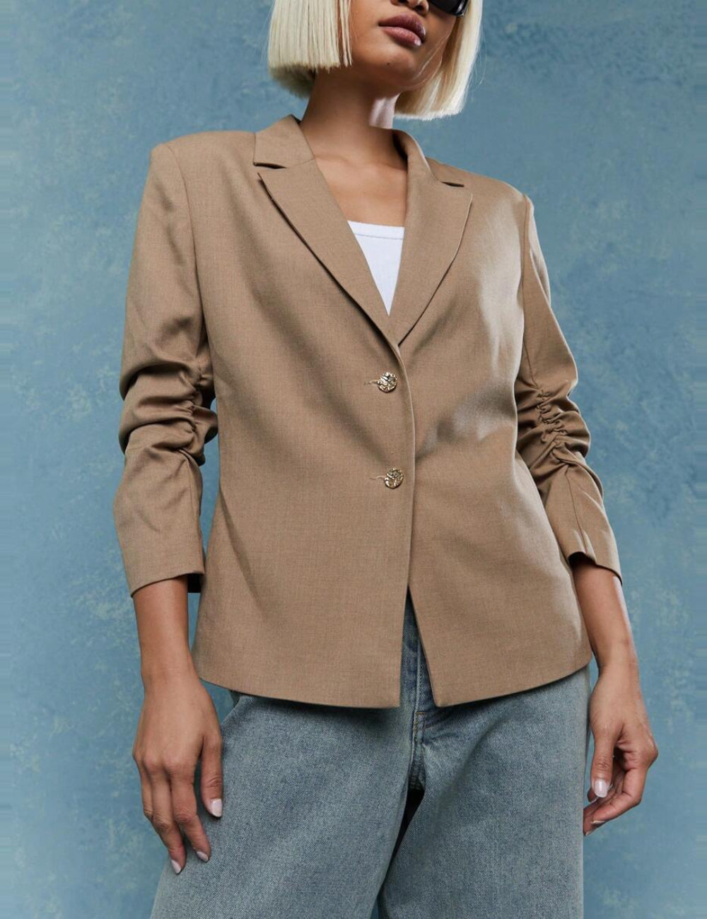 Shein Missguided barna blézer